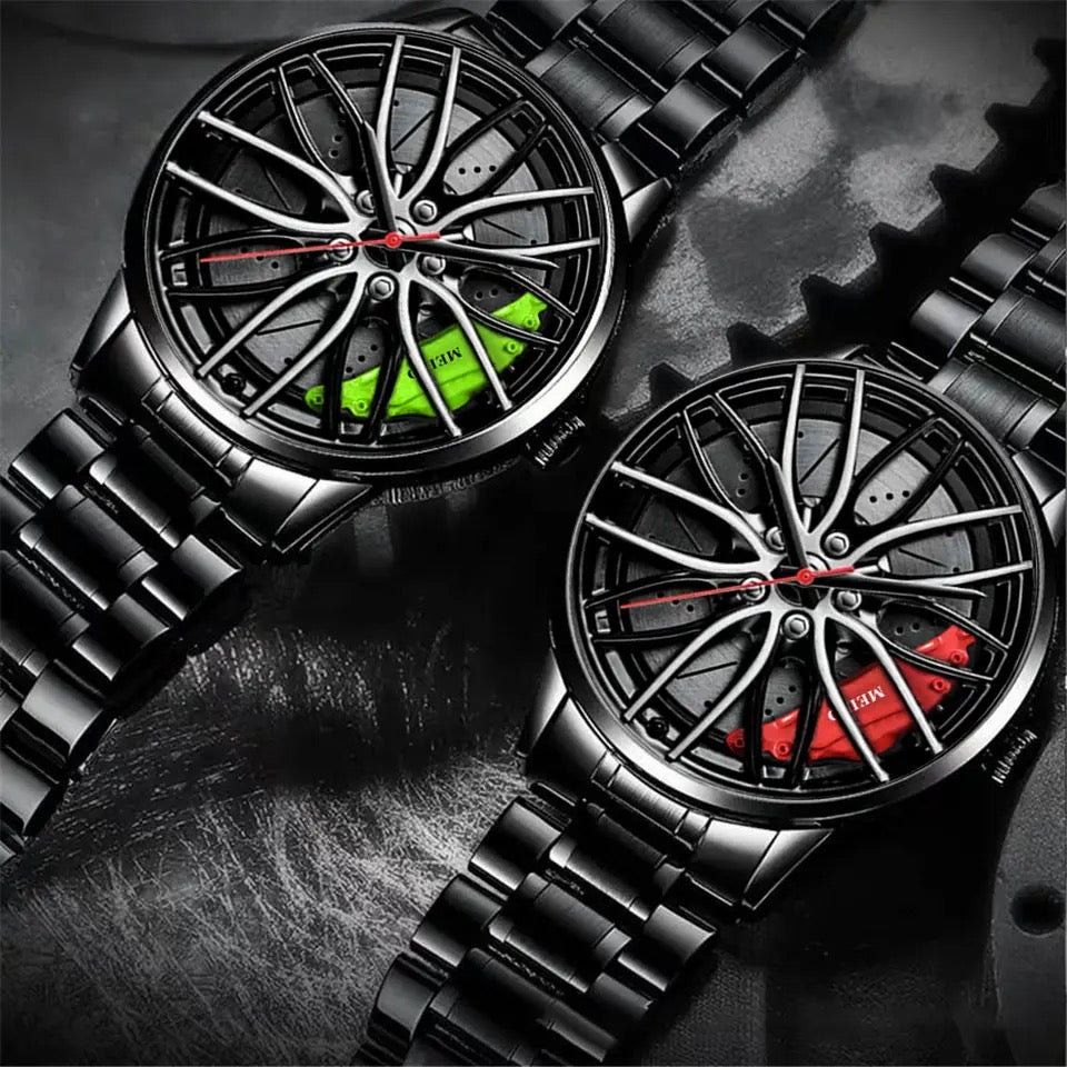 Wossen Whyl - The Alloy Wheel Watch with Stainless Steel Strap with fix dail