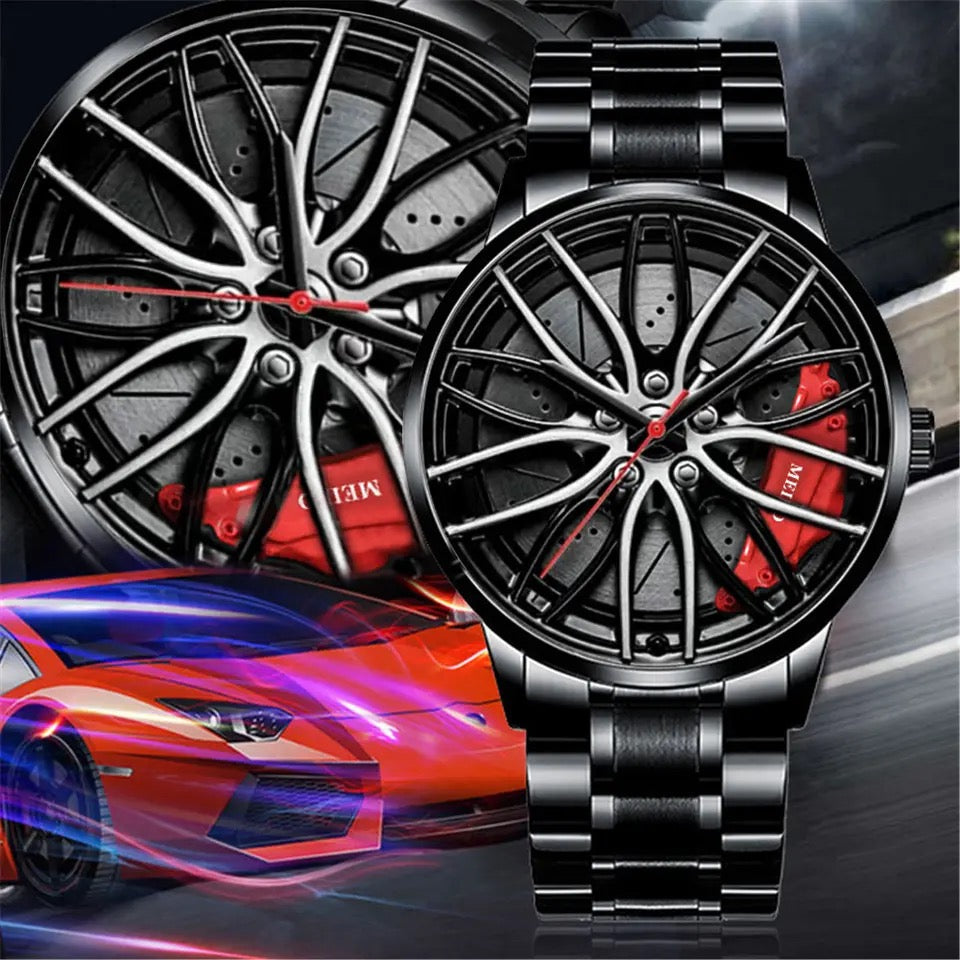 Wossen Whyl - The Alloy Wheel Watch with Stainless Steel Strap with fix dail