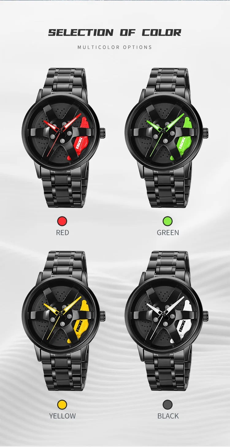 GYRO WHYL - The Alloy Wheel Watch With Rotating Alloy Wheel and Stainless Steel Strap