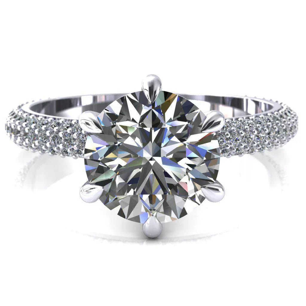 Elegant Six Claws Ring with Sparkling Stone