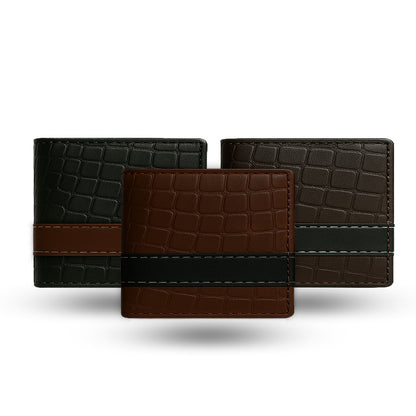 Crocodile-Embossed Premium Bifold Wallet for Men (With Free Delivery)