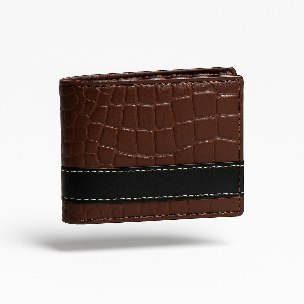 Crocodile-Embossed Premium Bifold Wallet for Men (With Free Delivery)