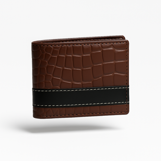 Crocodile-Embossed Premium Bifold Wallet for Men (With Free Delivery)