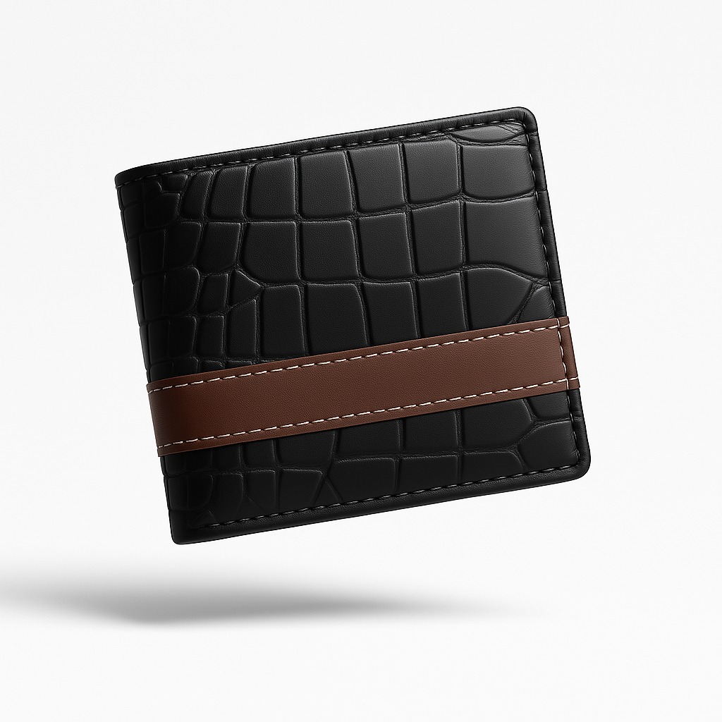 Crocodile-Embossed Premium Bifold Wallet for Men (With Free Delivery)