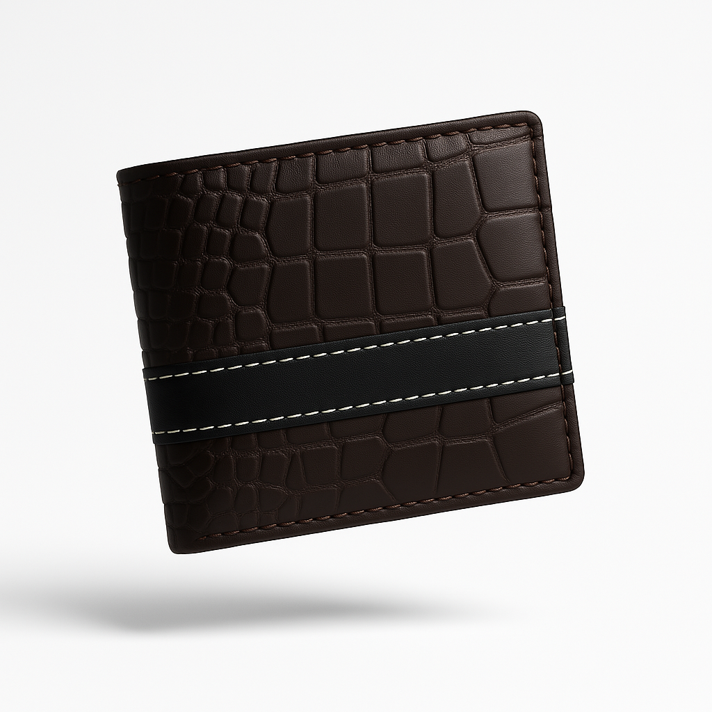 Crocodile-Embossed Premium Bifold Wallet for Men (With Free Delivery)