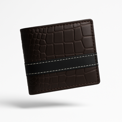 Crocodile-Embossed Premium Bifold Wallet for Men (With Free Delivery)