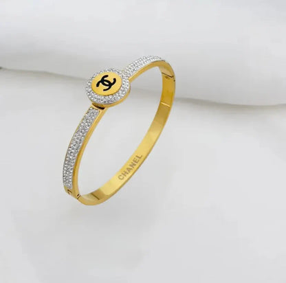 Elegant Crystal-Studded Luxury Bangle