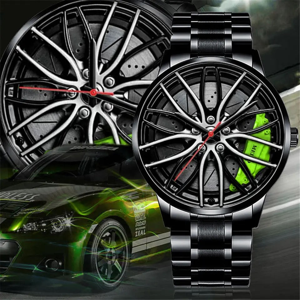 Wossen Whyl - The Alloy Wheel Watch with Stainless Steel Strap with fix dail