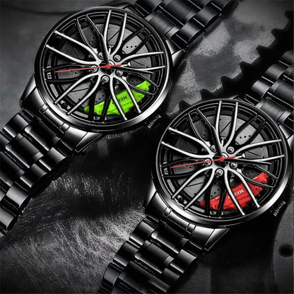 Wossen Whyl - The Alloy Wheel Watch with Stainless Steel Strap with fix dail