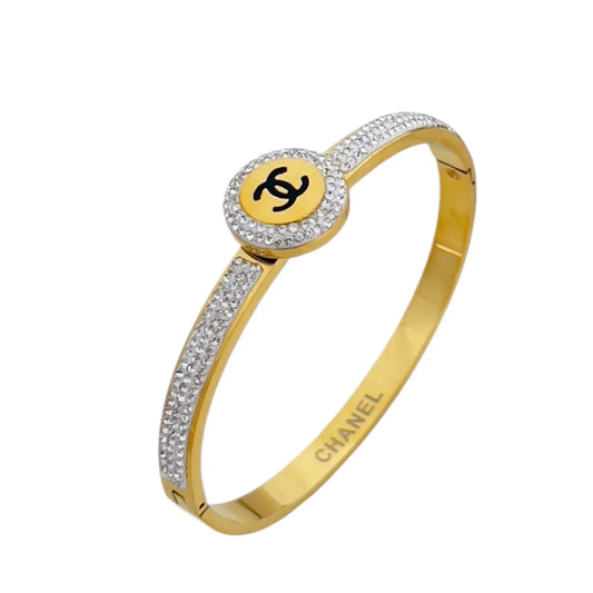 Elegant Crystal-Studded Luxury Bangle